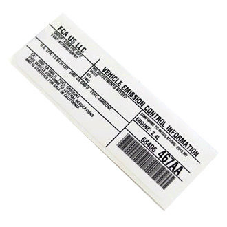 Mopar® - Vehicle Emission Control Information Label