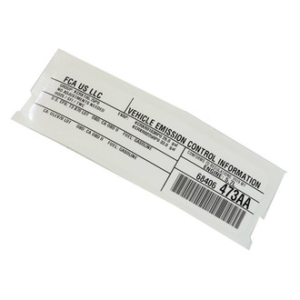 Mopar® - Vehicle Emission Control Information Label US, Canada