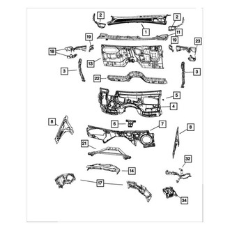 Jeep OE - Left Upper Cowl Support