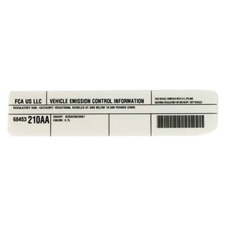 Mopar® - Vehicle Emission Control Information Label
