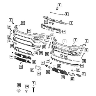 Mopar® - Front Upper Bumper Cover