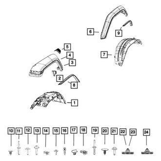 Jeep OE - Rear Right Quarter Panel Splash Shield