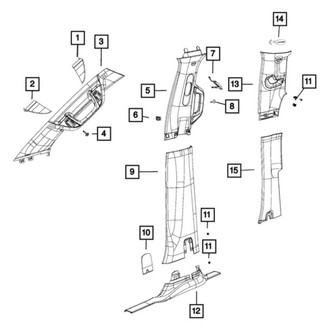 Ram OE - Right Upper Door Pillar Post Trim Set