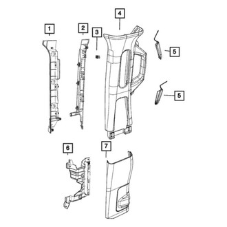 Jeep OE - Front Right Upper Outer Door Pillar Post Trim Set