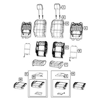 Jeep OE - Front Right Seat Back Cushion Cover