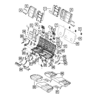 Jeep OE - Rear Left Seat Back Cushion Cover
