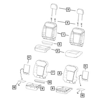 Jeep OE - Front Right Seat Back Cushion Cover