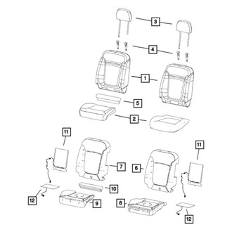 Mopar® - Front Driver Side Seat Back Cover