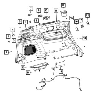 Jeep OE - Rear Left Interior Quarter Panel Trim Panel Storage Compartment