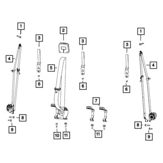 Mopar® - 2nd Row Seat Belt And Retractor