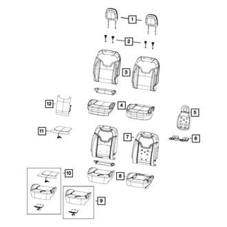 Jeep OE - Front Left Seat Back Cushion Cover