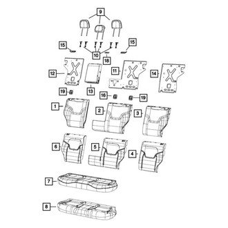 Jeep OE - Rear Left Seat Back Cushion Cover