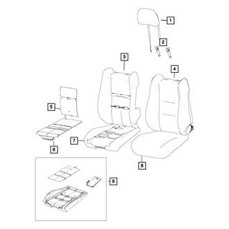 Dodge OE - Front Right Seat Back Cushion Cover
