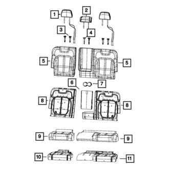 Jeep OE - Center Left Seat Back Cushion Cover