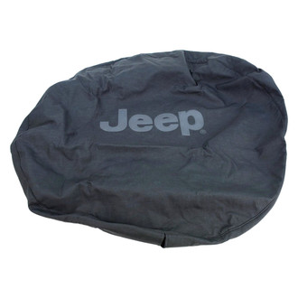 Mopar® - 32" Premium Black Spare Tire Cover with Gray Jeep Logo