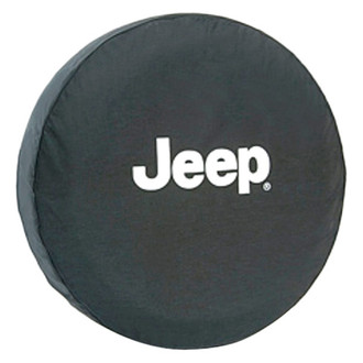 Mopar® - 29" Premium Black Spare Tire Cover with White Jeep Logo