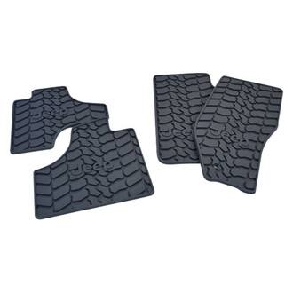 Mopar® - All Weather 1st & 2nd Row Black Rubber Floor Mat Set