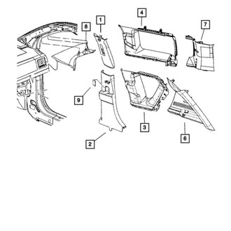 Mopar® - Lower Passenger Side Door Pillar Post Trim Set