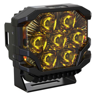 Morimoto® - BigBanger HXB 77W; 3.8W (Backlight Low); 16.5W (Backlight High) Spot Beam Yellow LED Light, with Amber DRL