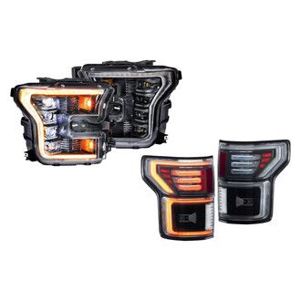 Morimoto® - XB™ Driver and Passenger Side Black Sequential DRL Bar Projector LED Headlight Kits with Smoke Tail Lights