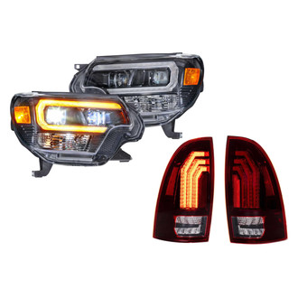 Morimoto® - XB™ Hybrid Driver and Passenger Side Gloss Graphite DRL Bar Projector LED Headlights