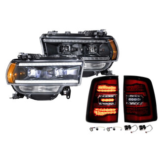 Morimoto® - XB™ Hybrid Driver and Passenger Side Black DRL Bar Projector LED Headlights