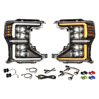 Morimoto® - XB™ Evo Driver and Passenger Side Black Sequential DRL Bar Projector LED Headlights