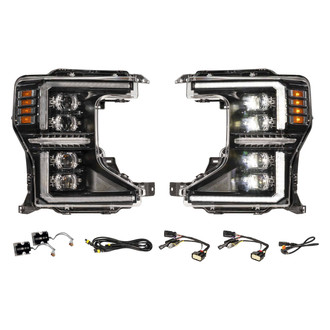 Morimoto® - XB™ Evo Hybrid Driver and Passenger Side Black DRL Bar Projector LED Headlights