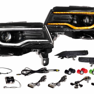 Morimoto® - XB™ Driver and Passenger Side Gloss Black Projector LED Headlights with Sequential DRL
