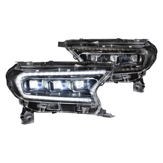 Morimoto® - Driver and Passenger Side Black Sequential DRL Bar Projector LED Headlights