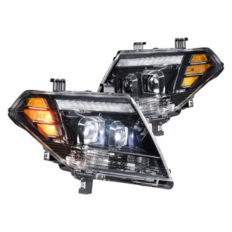 Morimoto® - XB™ Hybrid Driver and Passenger Side Black DRL Bar Projector LED Headlights