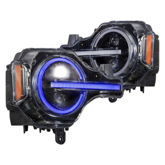Morimoto® - XRGB Driver and Passenger Side Gloss Black Projector LED Headlights with Sequential Colorshift Halo and DRL