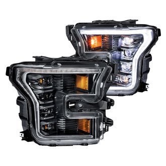 Morimoto® - XB™ Driver and Passenger Side Black Sequential DRL Bar Projector LED Headlights