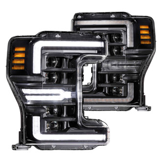 Morimoto® - XB™ Driver and Passenger Side Gloss Black DRL Bar Projector LED Headlights