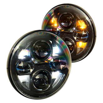 Morimoto® - Sealed7™ 2.0 7" Round Driver and Passenger Side Switchback DRL Bar Projector Bi-LED Headlights