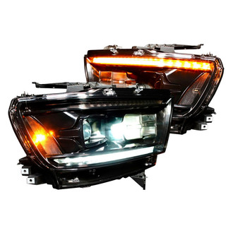 Morimoto® - XB™ Driver and Passenger Side Gloss Black Sequential DRL Bar Projector LED Headlights