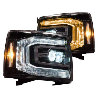 Morimoto® - XB™ Driver and Passenger Side Gloss Black Projector LED Headlights with Sequential DRL