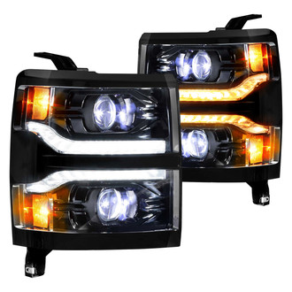 Morimoto® - XB™ Driver and Passenger Side Gloss Black Sequential DRL Bar Projector LED Headlights