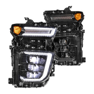 Morimoto® - XB™ Driver and Passenger Side Gloss Black DRL Bar Projector LED Headlights with Sequential Turn Signal