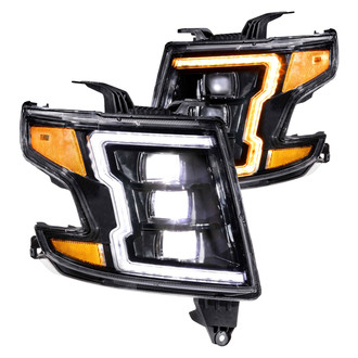 Morimoto® - XB™ Driver and Passenger Side Black Sequential DRL Bar Projector LED Headlights