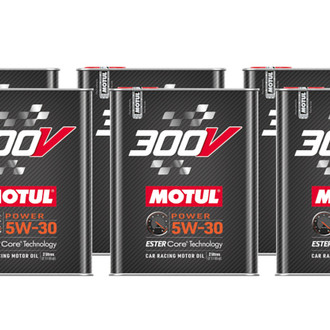 Motul USA® - 300V Power Racing SAE 5W-30 Full Synthetic Motor Oil, 2 Liters x 10 Bottles (2.11 Quarts x 10)