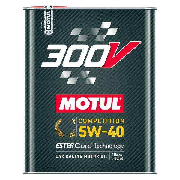 Motul USA® - 300V Competition SAE 5W-40 Full Synthetic Ester Core Motor Oil, 2 Liters (2.11 Quarts)