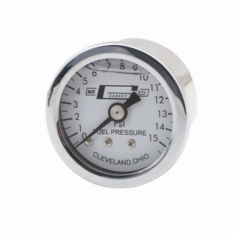 Mr. Gasket® - 1.5" Liquid Filled Fuel Pressure Gauges, 15 PSI