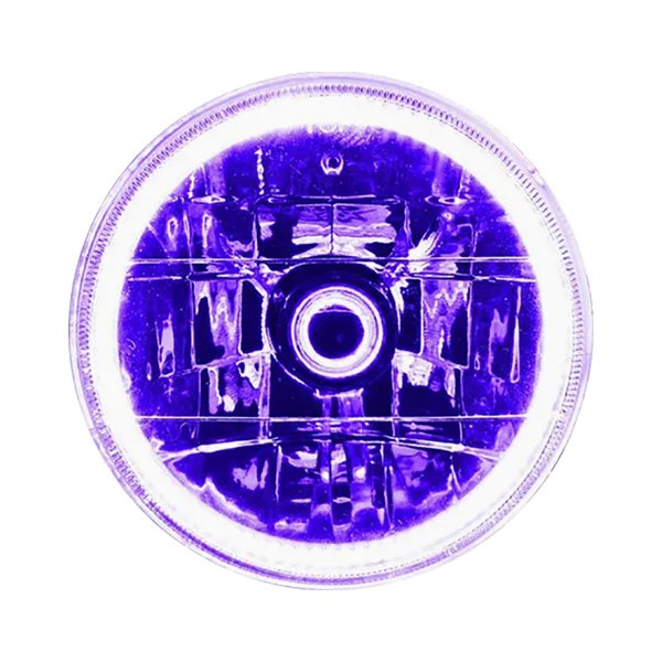 Mr. Mustang® - Oracle Lighting™ 5 3/4" Round Chrome Crystal Headlight with Purple SMD Halo Preinstalled