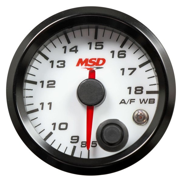 MSD® - 2-1/16" Standalone Air Fuel Ratio Gauge, White, 8,5-18