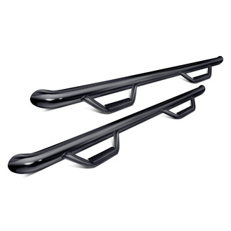 N-Fab® - 2" Cab Length Black Round Nerf Steps