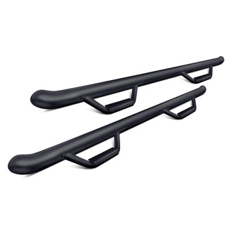 N-Fab® - 2" Cab Length Black Round Nerf Steps