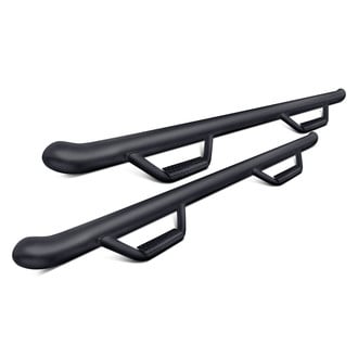 N-Fab® - 3" Cab Length Black Round Nerf Steps