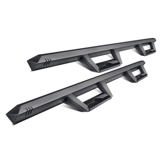 Smittybilt® - Angular Cab Length Black Trapezoid Drop Steps