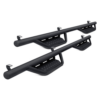 N-Fab® - 2" RS System Cab Length Black Round Nerf Steps